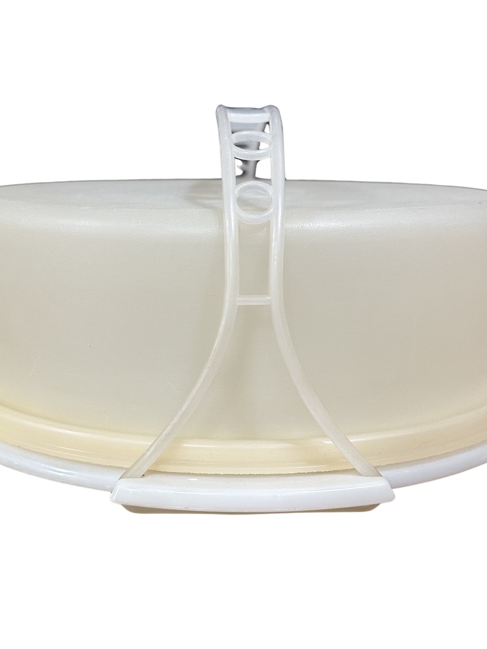 Vintage Tupperware Pie Carrier Sheer Lid White Base with Handle